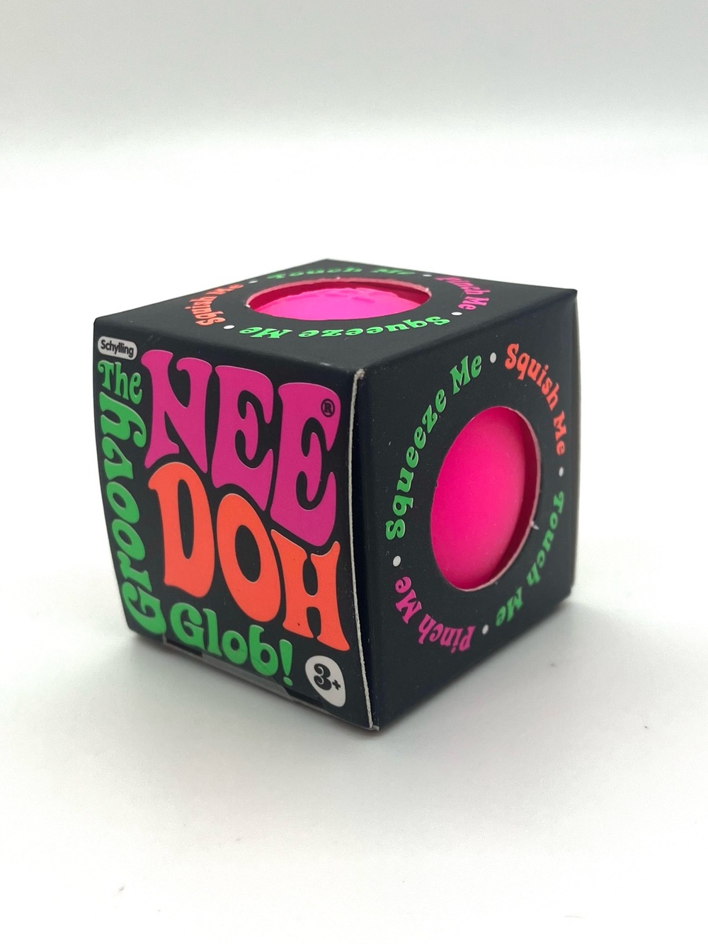 Nee Doh - Swirl, The Groovy Glob - Neon Pink Squishy Ball, Small